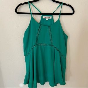 Annabella emerald peplum style tank